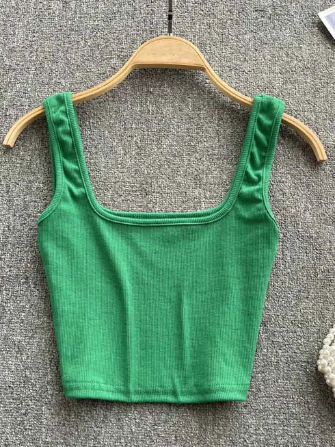 Women Backless Crop Top-Slim Fit Tank Top